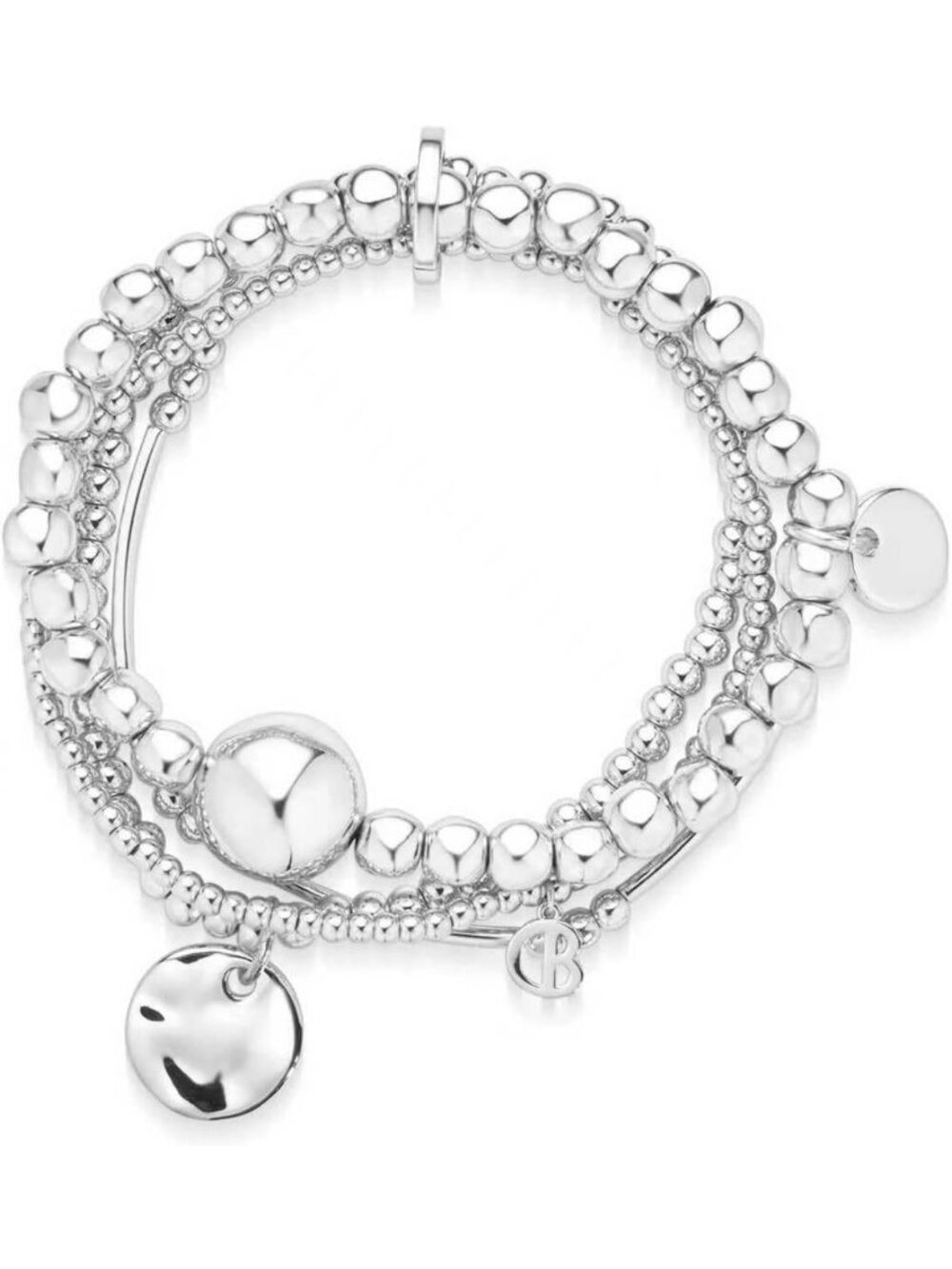 Trendy Gold Tone Beaded Stretch Bracelets for Women, 4-Layer Charm Stack Jewelry